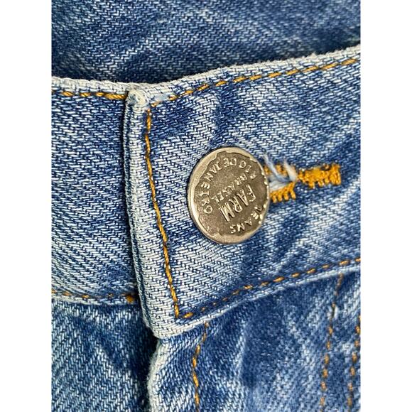 Farm Rio Light Wash Carrot Denim Pants Jeans Flare Leg Fringe Hem Blue Size 24 - Picture 5 of 12